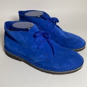 Size 7.5 Crew Cuts Desert Ankle Boots blue suede